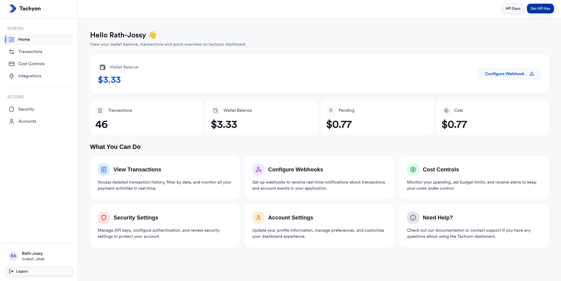 Open dashboard webhook settings
